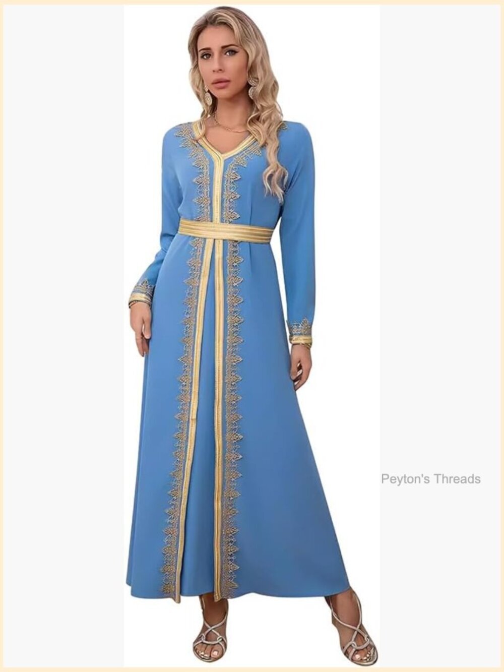 Women Abaya Dress Kaftan Maxi Modest Islamic Prayer Robe Embroidery Lace